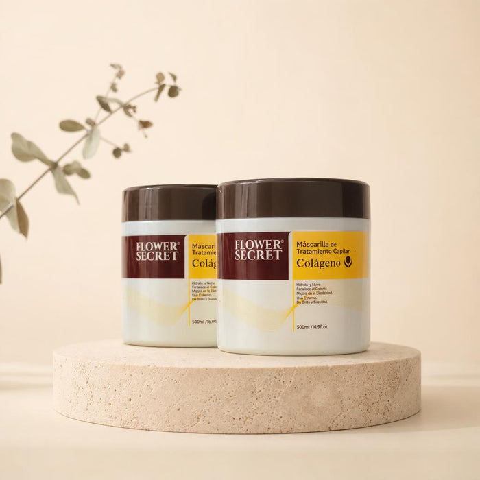 Dúo Colágeno Liso – Pack 2 mascarillas capilares con colágeno Flower Secret