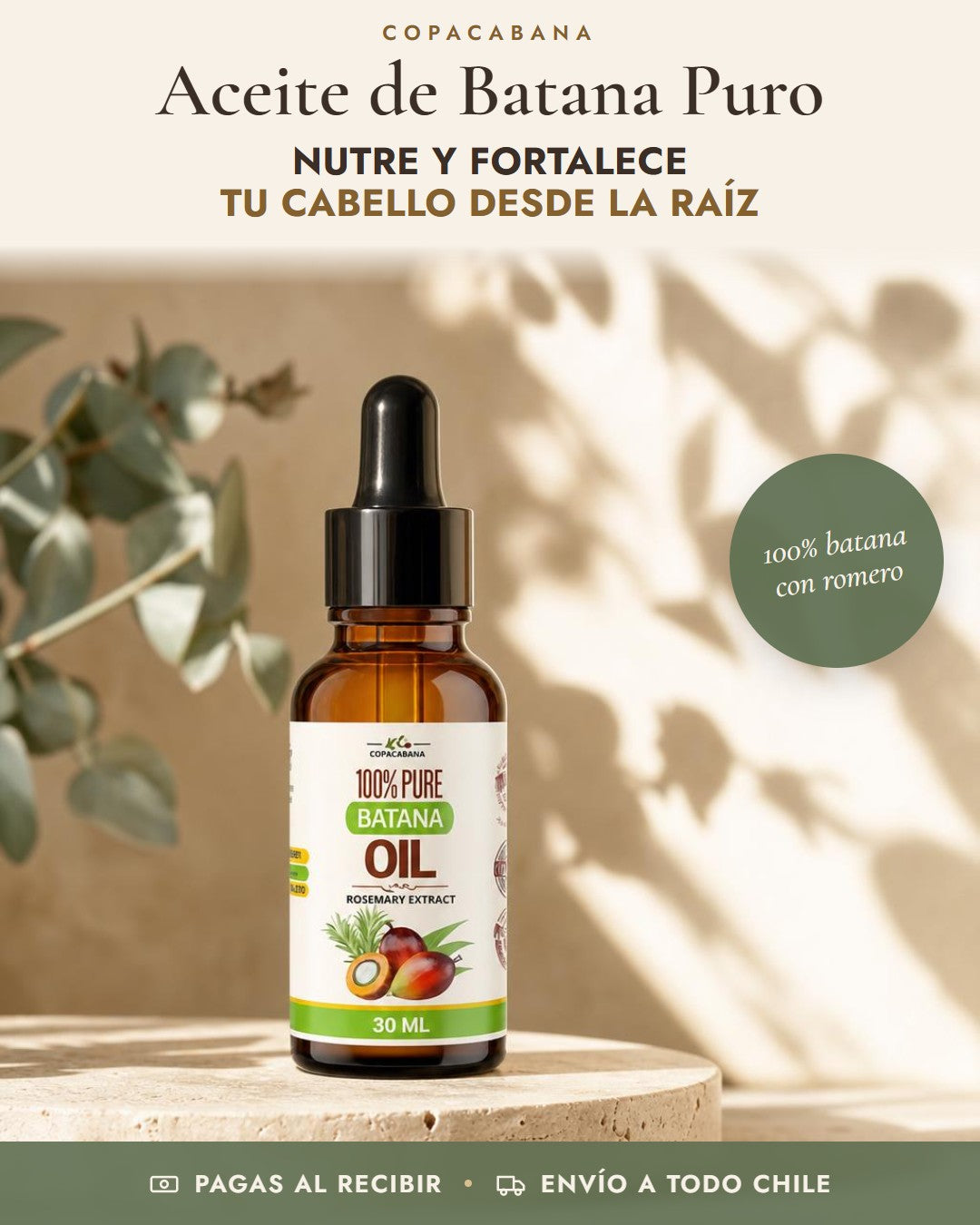 Aceite de Batana Puro Copacabana: nutre y fortalece tu cabello desde la raíz