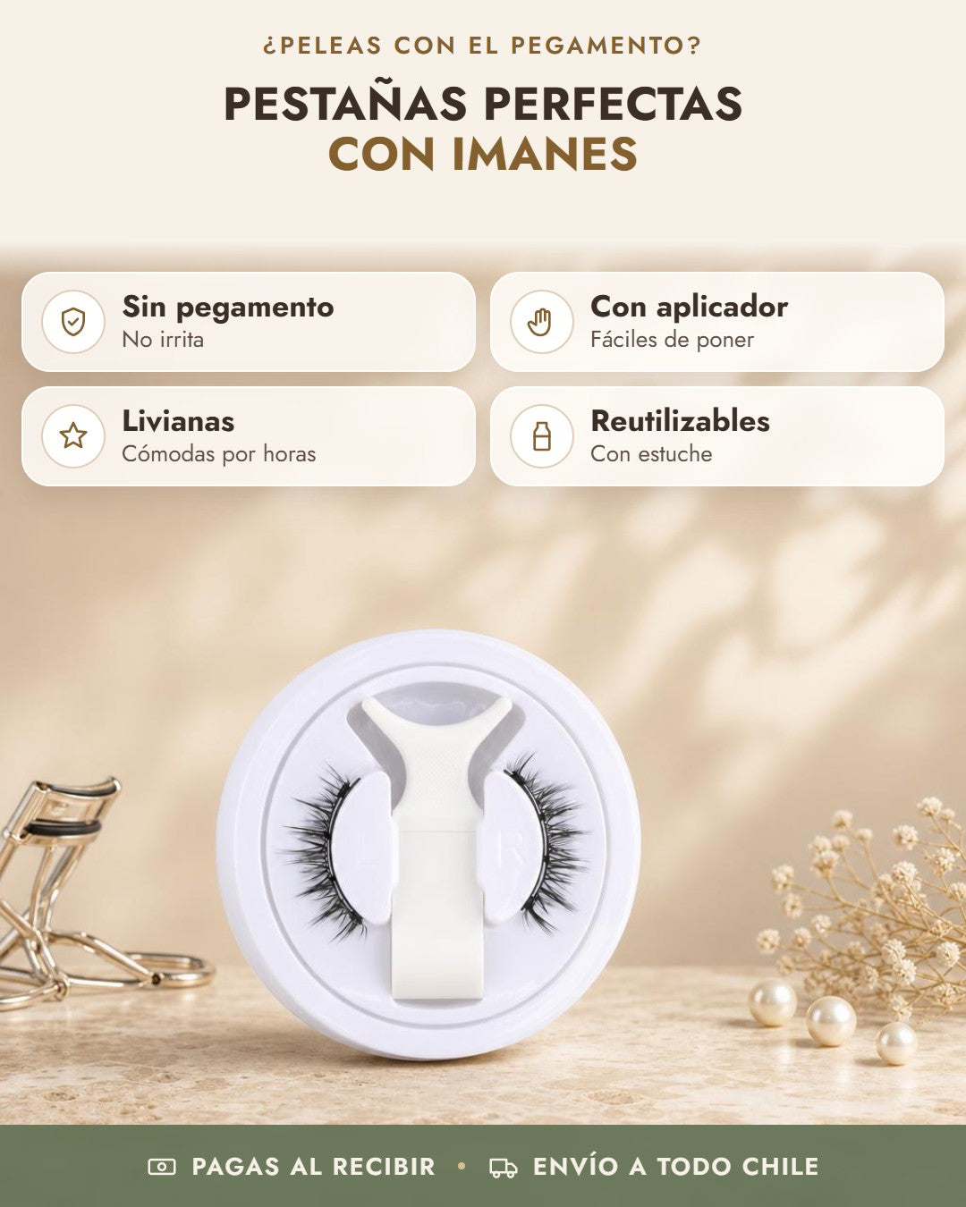 Beneficios de Pestañas Magnéticas LZ11: sin pegamento, con aplicador, livianas, reutilizables