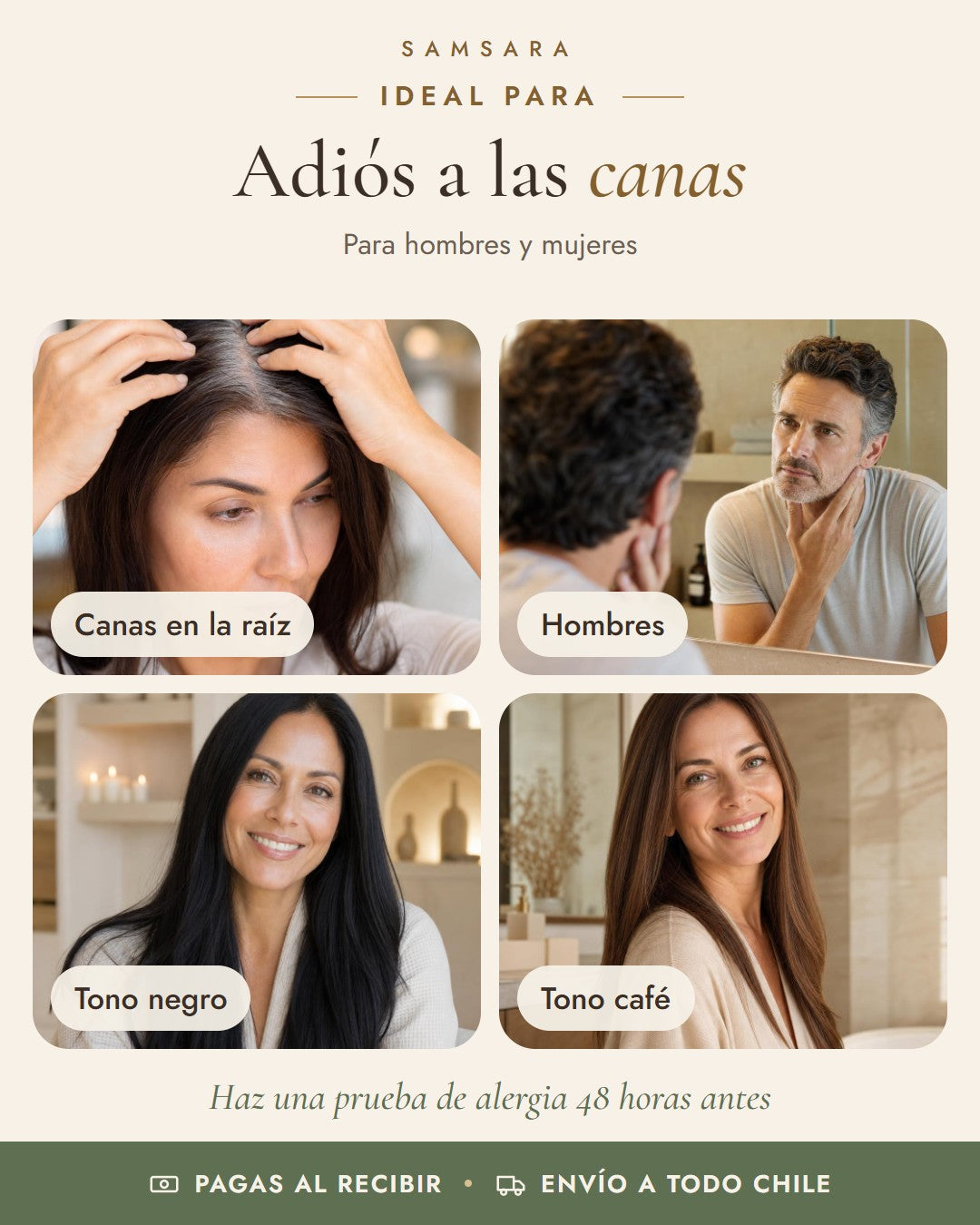 Shampoo Pinta Canas Disaar: canas en la raíz, hombres, tono negro, tono café