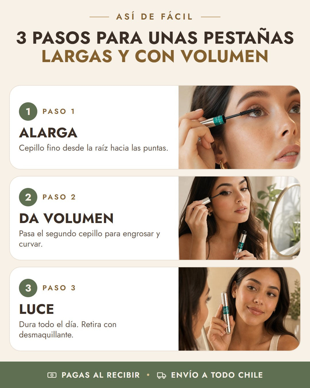 Cómo usar Rímel QIC 2 en 1 en 3 pasos: alarga, da volumen, luce